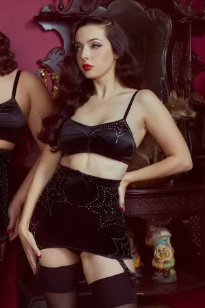 Annabelle Diamante Spiderweb Black Girdle