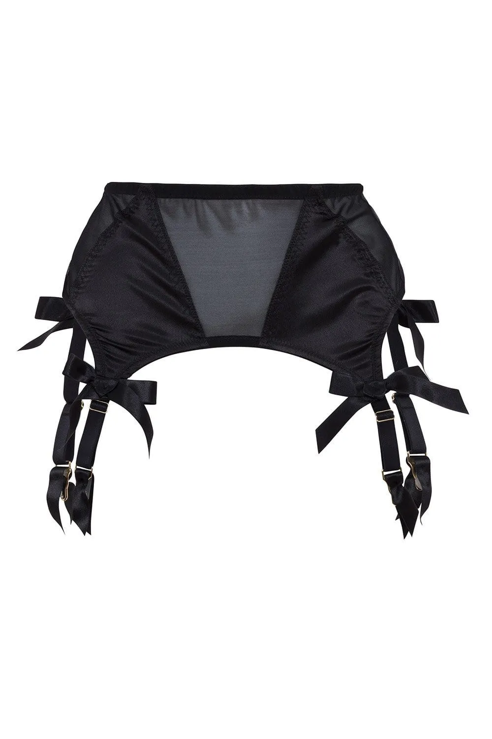 Black 4 Strap Suspender Belt