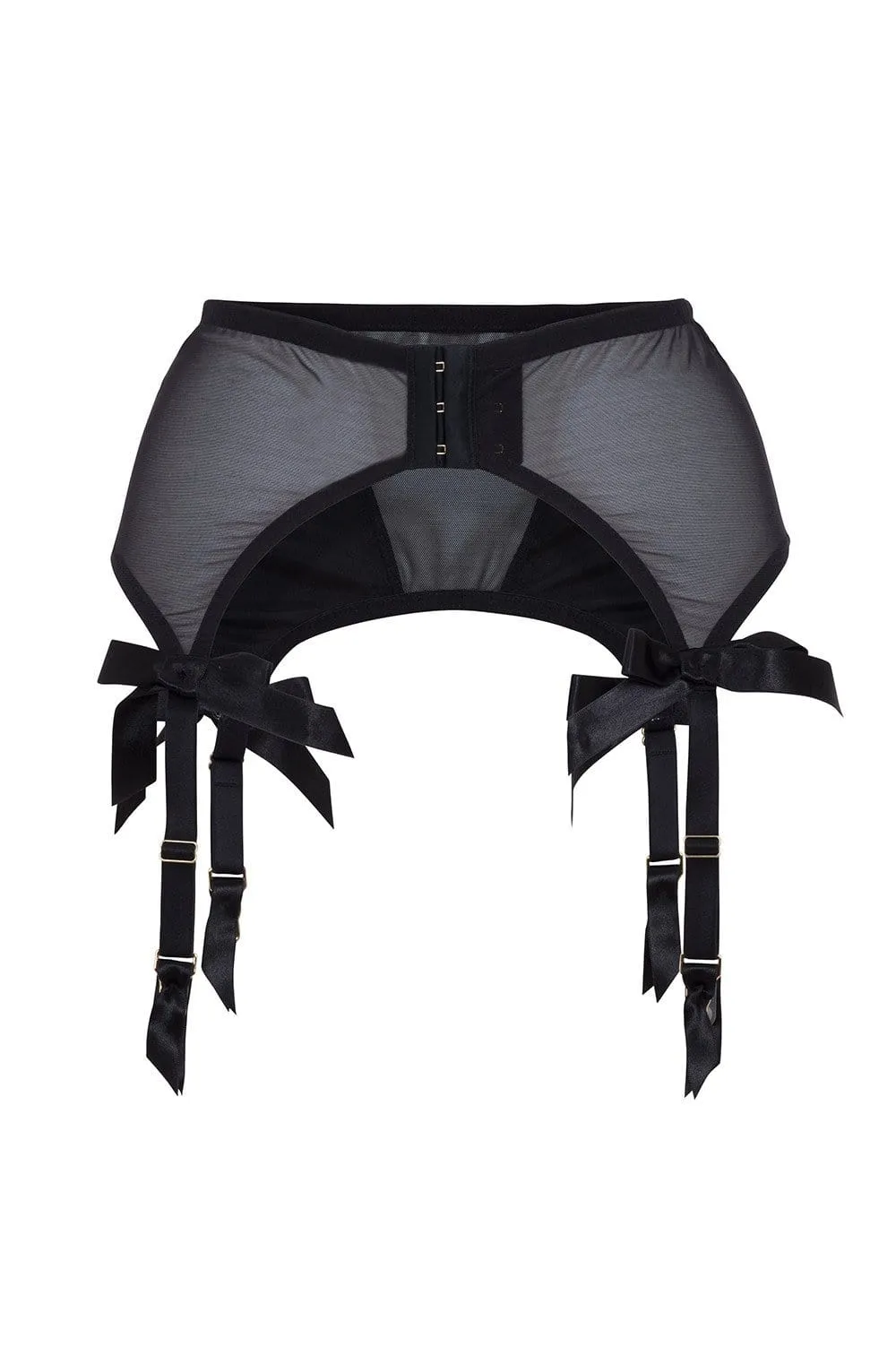 Black 4 Strap Suspender Belt