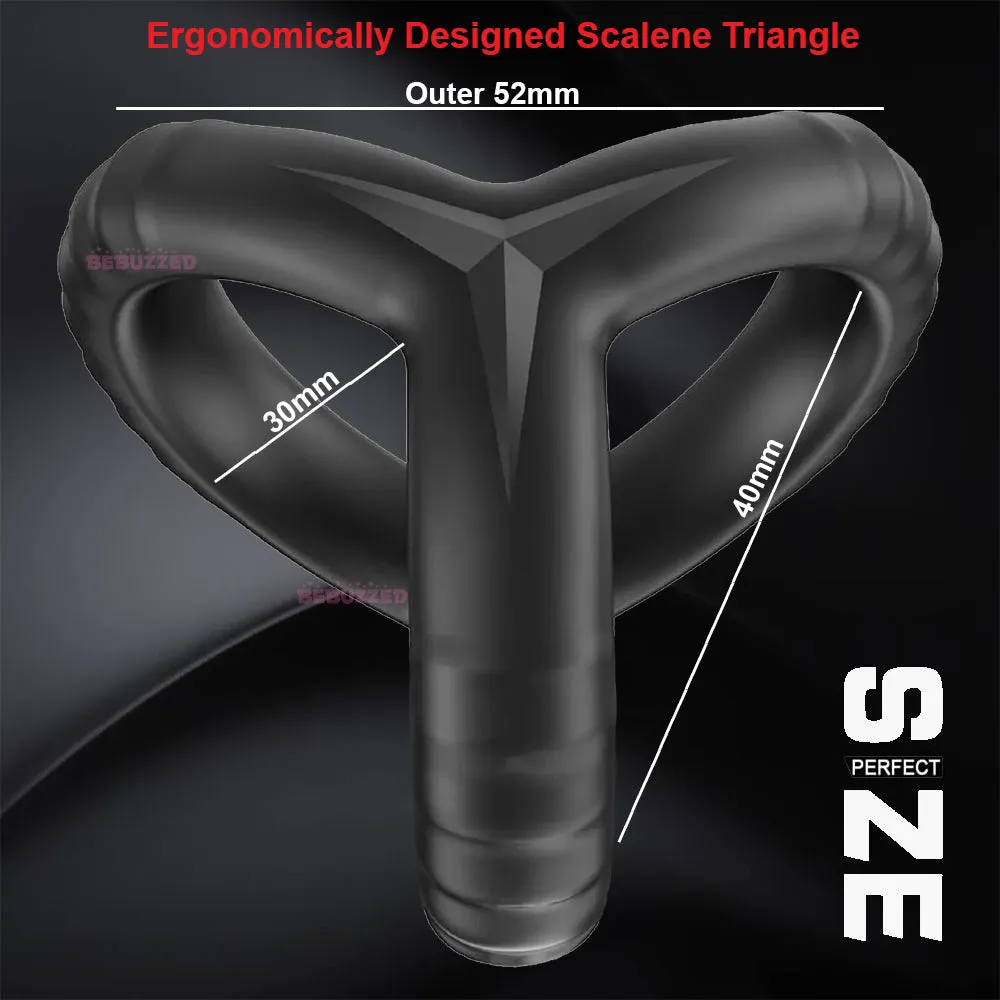 Double Cock Ring 3-Loop Penis Balls Erection Enhancer Couples Male Cocksling