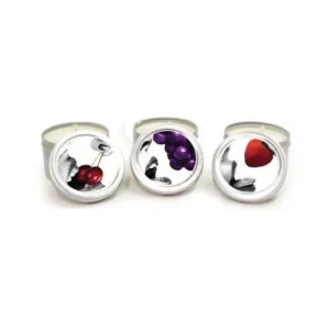 Earthly Body Edible Massage Candle Threesome (strawberry. Grape & Cherry In 2oz Size)