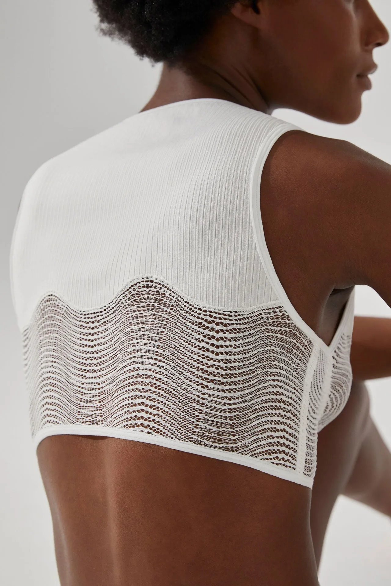 Ease Lea Cropped Top Daylight White