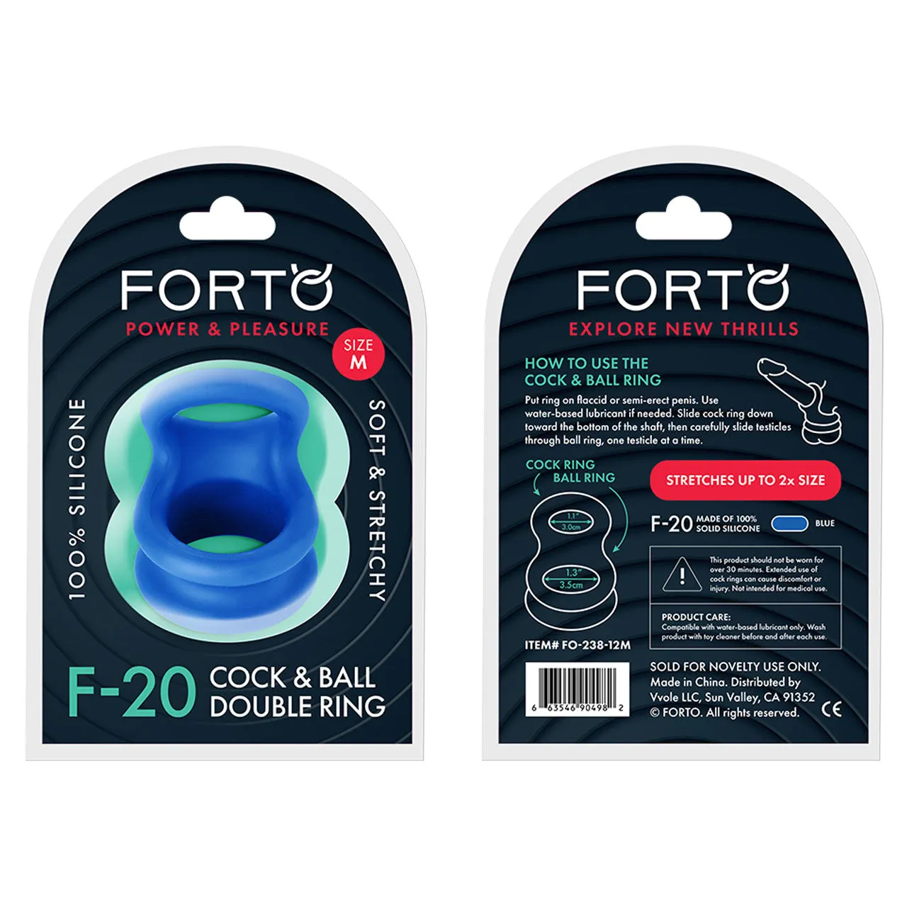 F-20: BALLS STRETCHER (LIQUID SILICONE) MEDIUM - BLUE