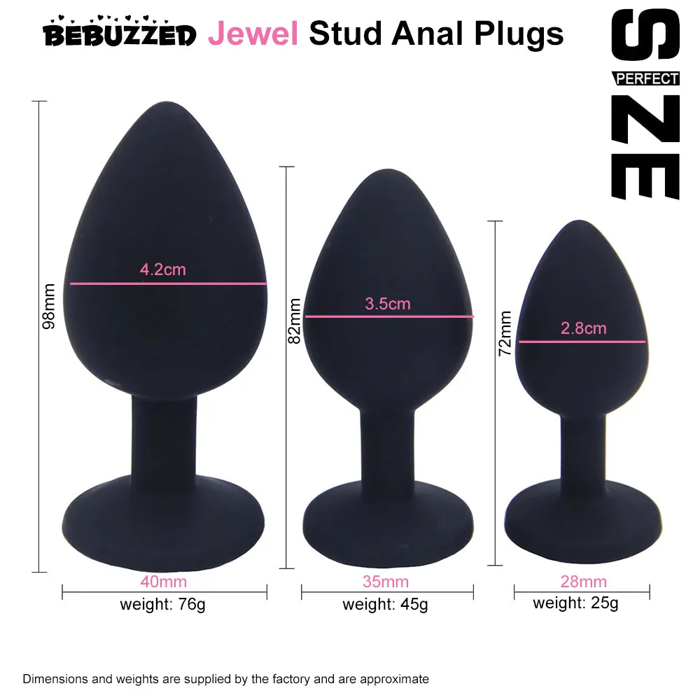 Jewel Anal Plug Butt Crystal Gem Stud Tear Drop Silicone Plugs Adult Sex Toy