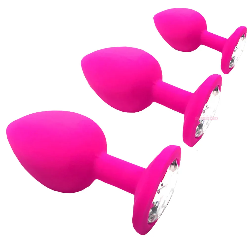 Jewel Anal Plug Butt Crystal Gem Stud Tear Drop Silicone Plugs Adult Sex Toy