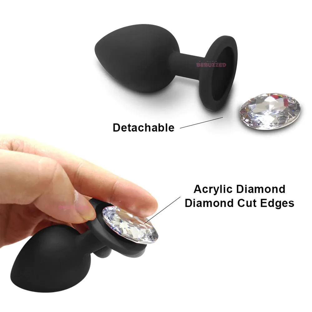 Jewel Anal Plug Butt Crystal Gem Stud Tear Drop Silicone Plugs Adult Sex Toy