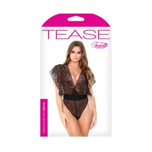 KENDALL LACE KIMONO TEDDY M/L BLACK