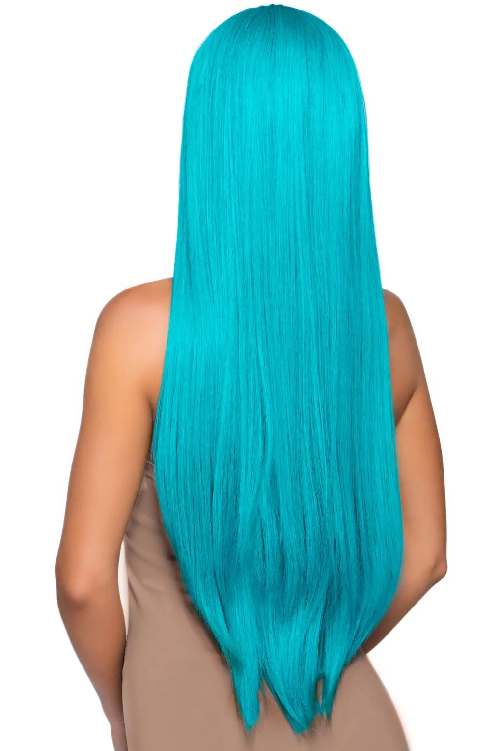 Long Straight Turquoise Wig