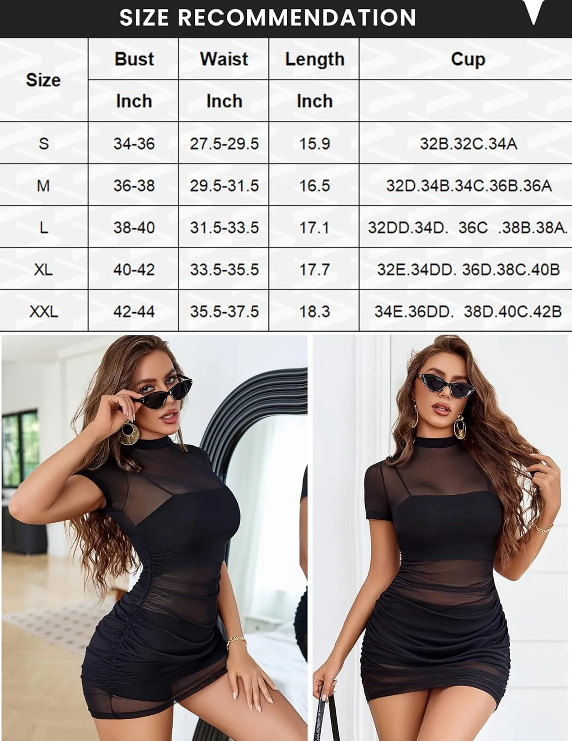 Mesh Dress Bodycon Mini Dress