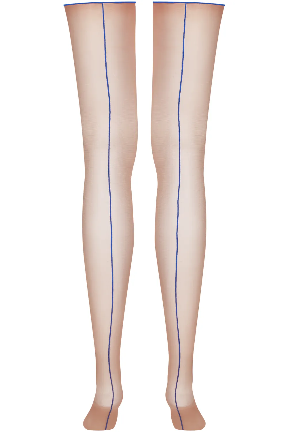 Nude Cut & Curled Blue Seam Stockings 20 Denier