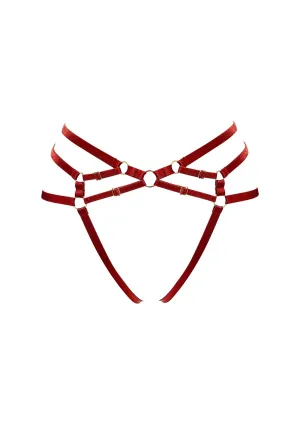 Ouvert Harness Brief Red by Bordelle