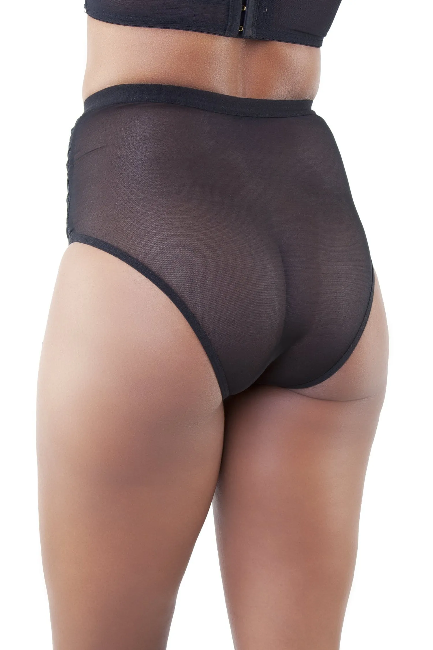 Peek & Beau - Tallulah Ruched Tulle Green Sequin Brief