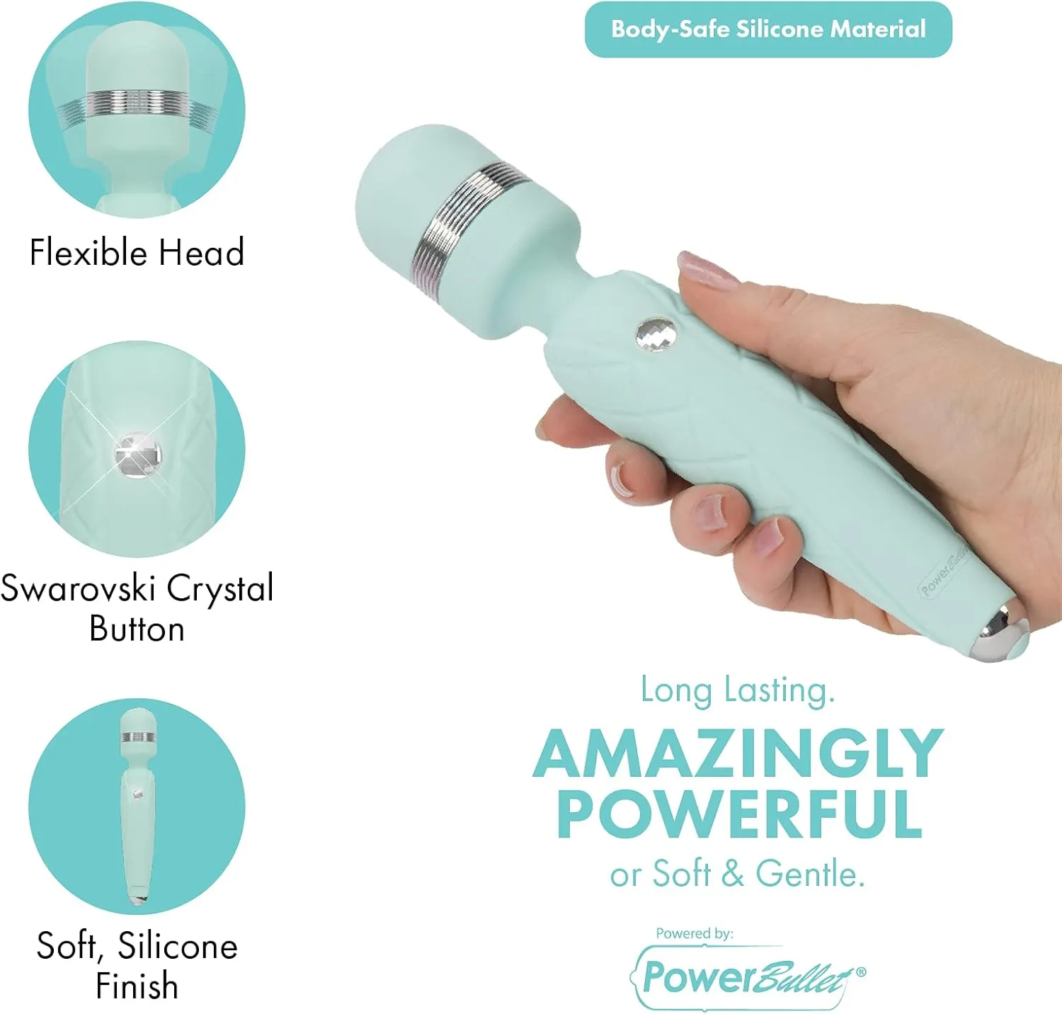Pillow Talk Cheeky Pink Wand Clitoral Stimulator Rechargeable