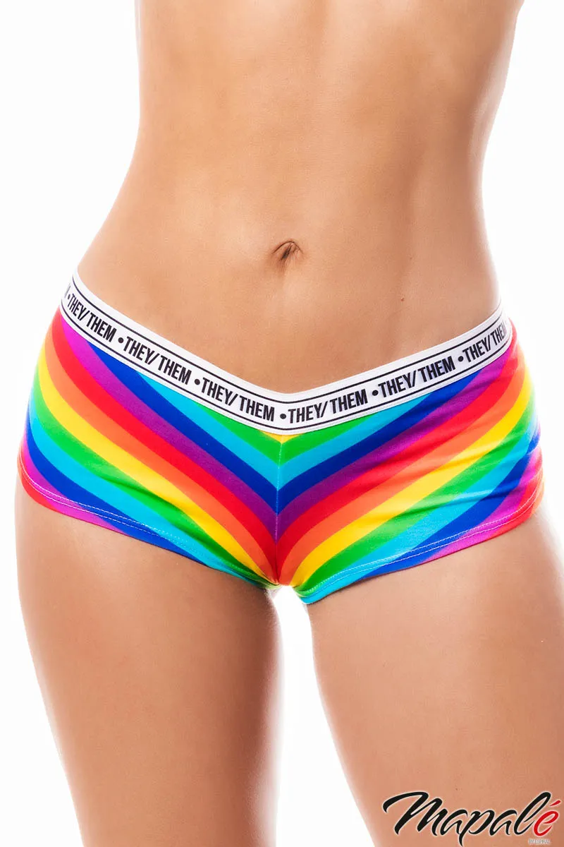 Rainbow Cheeky Short (They/Them)