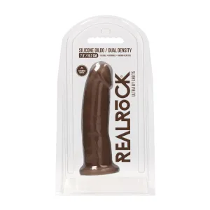 RealRock Ultra Realistic Dual Density Silicone 7.5 in. Bendable Dildo Brown