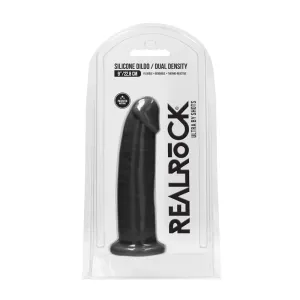 RealRock Ultra Realistic Dual Density Silicone 9 in. Bendable Dildo Black