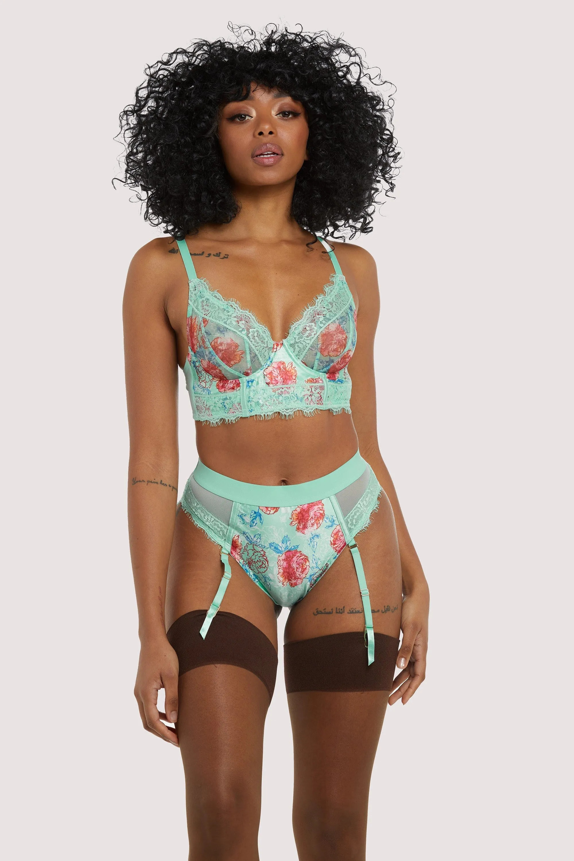 Sabey Mint Floral High Waist Brief