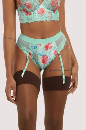 Sabey Mint Floral High Waist Brief