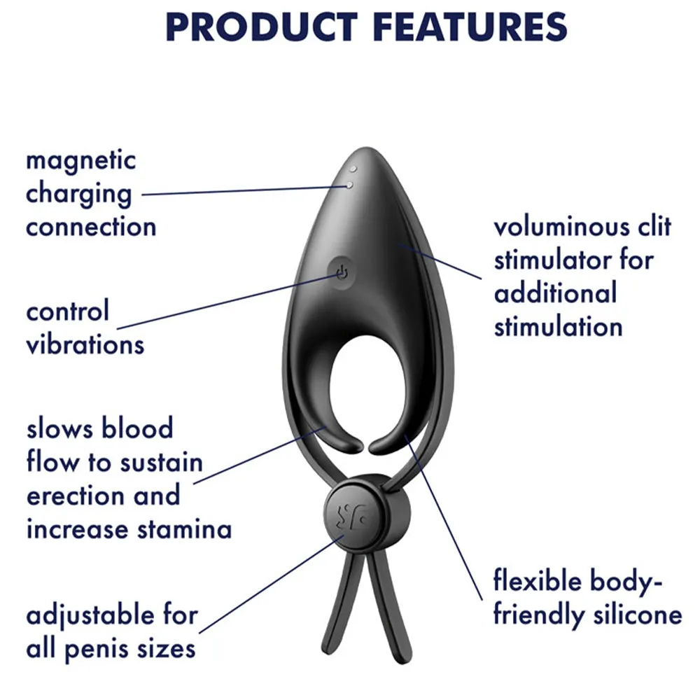 Satisfyer Sniper ADJUSTABLE Vibrating Cock Ring USB Couples Stamina Aid Sex Toy