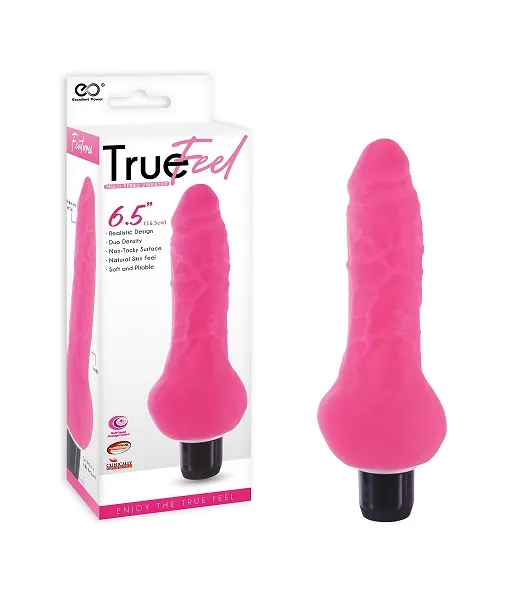 TRUE FEEL REALISTIC TPR VIBRATOR 6.5 - PINK